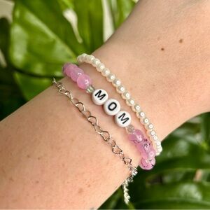 Customized Word Beaded Bracelet 3 Piece Bundle | Pick Word | Pick Color